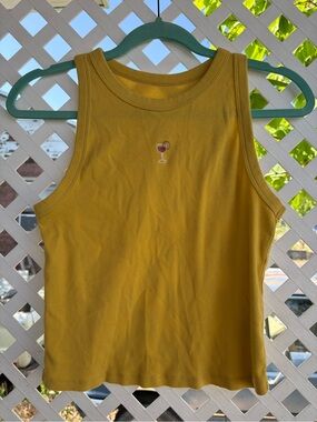 a new day Golden Yellow Ribbed Tank Top